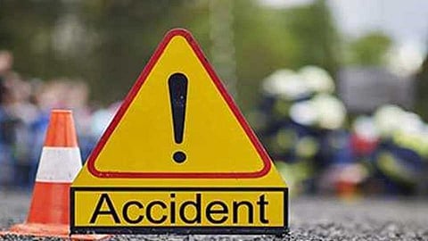 Container hit four wheeler