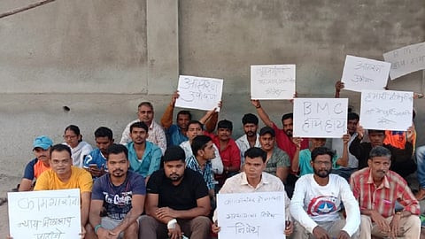 रस्ते स्वच्छता योजना अंतर्गत चे सफाई कामगारांचे उपोषण