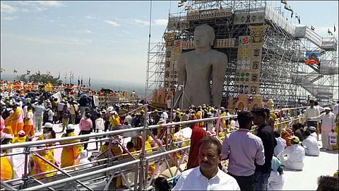 बाहुबली मूर्तीच्या महामस्तकाभिषेक सोहळ्यास सुरुवात