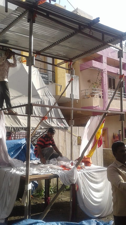 Action has taken against unauthorized ganesh mandap