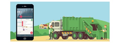 Watch through the GPS system on garbage in the belgum sity city