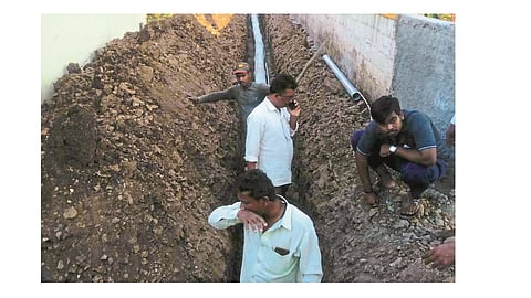 Sewage system to Kadegaon from the population