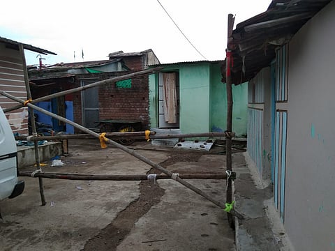 कामठी : बाधित रूग्ण आढळल्यानंतर सील केलेला परिसर.