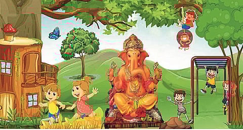 Attractions of 3D decoration ... decorations to climb Bappa's decoration!