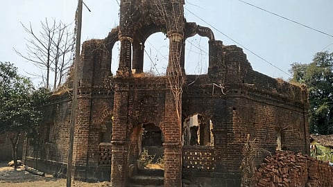 an octagonal historical building still exist in dense forest of gadchiroli
