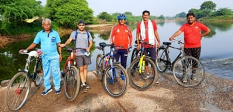 Many people are currently using bicycles extensively for exercise in rural areas including the city at Sangola