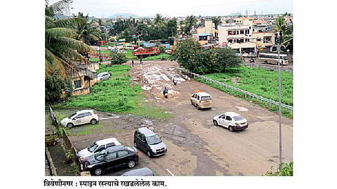 स्पाइन रस्त्याला ३०० मीटरचा ‘खोडा’