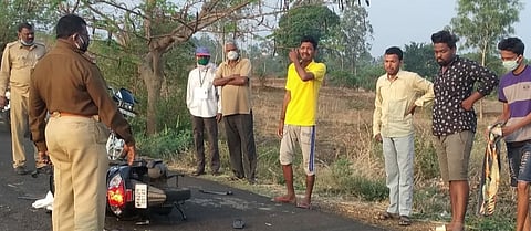 A two-wheeler rider was killed in an accident on Yelloor Road this morning