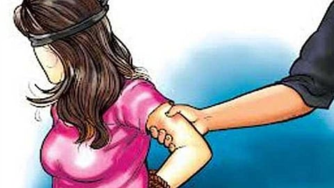 young man kissed his girl