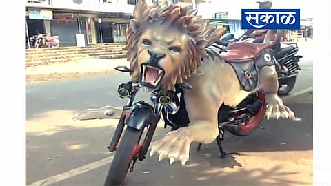 A motorcycle Giving Fill Of Riding On a Lion Sindhudurg Marathi News