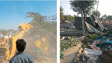 परळी वैजनाथ येथे अतिक्रमणे जमीनदोस्त