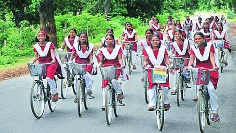 bicycle from school not received from this year in belgaum to students