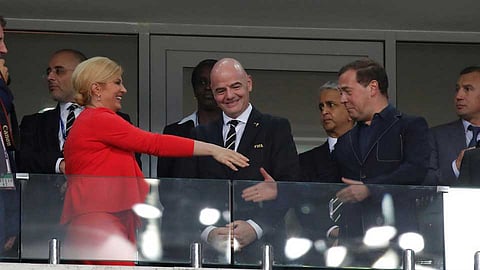 Croatia PM celebrates team's win in football worldcup