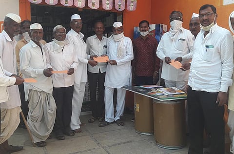 Dividends were distributed to the members on the backdrop of Diwali by the Papari Society at Papari in Mohol taluka.jpg