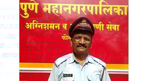 Fire Department truck driver controlled fire at the age of 58 in Pimple gurav in pune