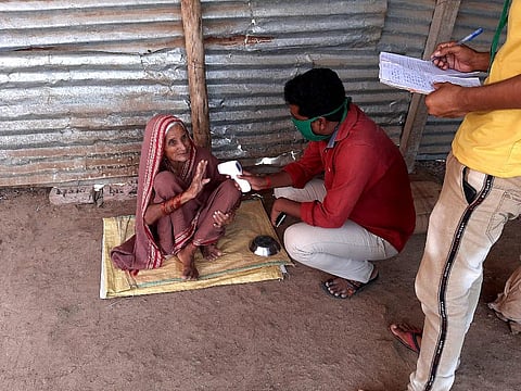 Kolgaon in Solapur district the youth conducted a thermal screening of the villagers