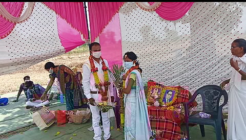 Marriage of Daughter held out of village due to corona