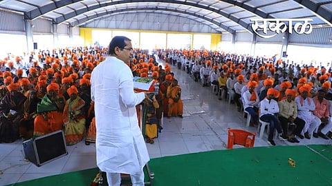 MLA Abhimanyu Pawar guides newly elected Gram Panchayat members that agriculture is the heart of farmers and roads are blood vessels.jpg