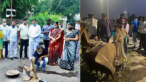 १) बाणेर - येथील शिंदे मळा ते विधाते वस्तीच्या रस्त्याचे भूमीपूजन भाजप व राष्ट्रवादीच्या लोकप्रतिनिधींच्या उपस्थितीत करण्यात आले. २) याच रस्त्याचे नगरसेविका अर्चना मुसळे यांनी विधाते वस्तीच्या बाजूने भूमीपूजन केले.