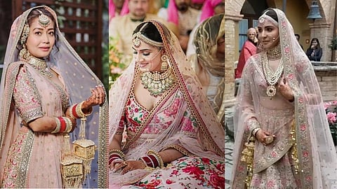 bollywood brides chose pastel pink lehenga
