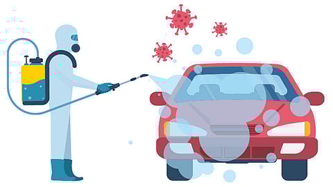 Sanitizer-use-in-car