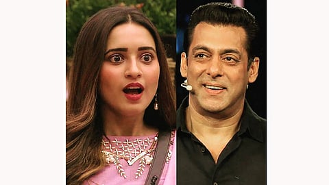 Salman Khan talks with Shivani surve at Marathi Bigg Boss