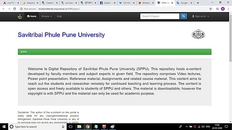 Training of 16 persons by the University of Pune for uploading e-content on the portal