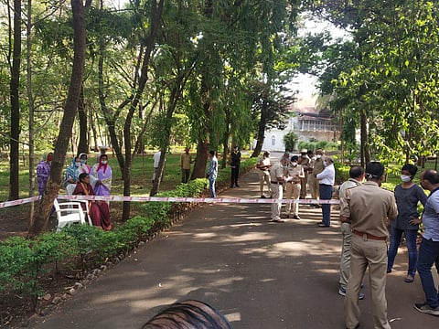 police shot himself in belgaum collector residential area