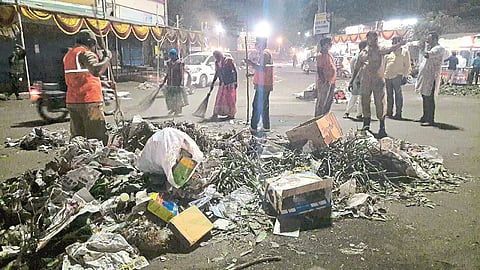Sangli at night after Lakshmi Puja, Miraj campaign