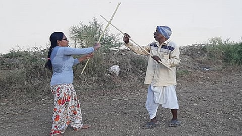 85 years old man still teaching dandpatta to youth in village