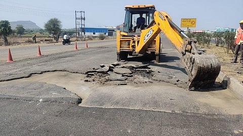 पुणे-नाशिक राष्ट्रीय महामार्ग दुरूस्तीचे काम सुरू