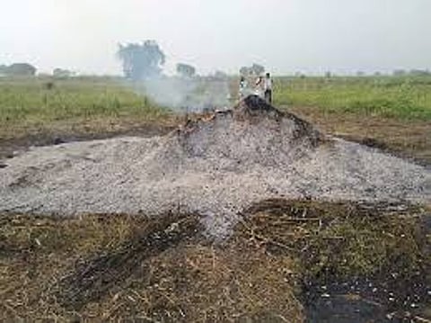 पशुधनाच्या चाऱ्याला लागली अचानक आग, शेतकऱ्याचे लाखोचे नुकसान