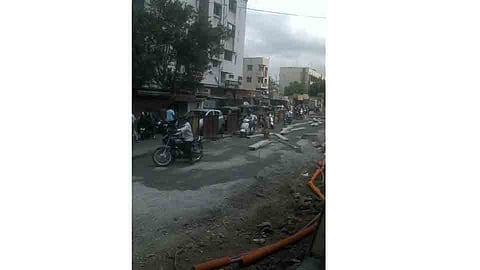 Traffic jam at Chinchwad Keshavnagar