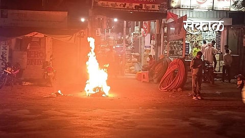 Pollution due to burning of garbage at Kukane.