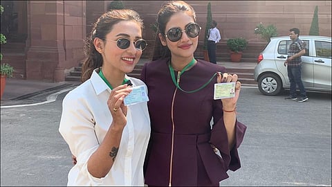 trinamool mp mimi chakraborty and nusrat jahan trolled for dressing up for parliamen