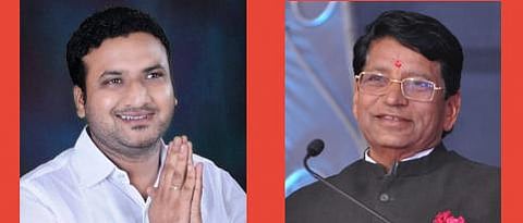 Both Congress flags on Shrigonde Bazar Samiti