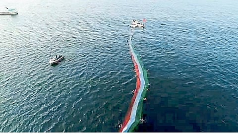 indian flag hoisted in sea yesterday area of malvan sindhudurg