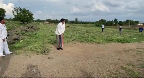 Minister Prajakta Tanpure hit fours and sixes