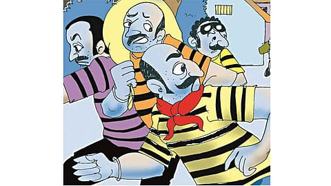 The wall was smashed by a wall and a half lac