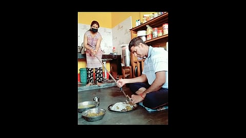 tik tok funny viral video wife gave food taking 2 feet distance to her husband