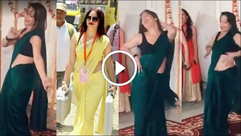 Yellow saree fame UP poll official Reena Dwivedi dances to sapana choudharys song video viral
