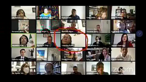 women leader cheat in online zoom meeting video viral