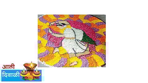 सण, समारंभांत फुलांच्या रांगोळीचे आकर्षण