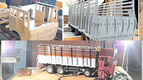Model Of Wooden Truck To Wish Happy Birthday Ratnagiri Marathi News