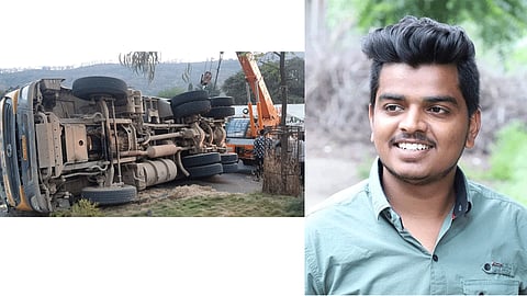 one man died in Dumper accident in talegoan station Pune