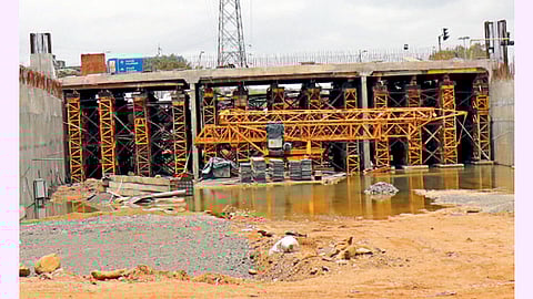 भक्ती शक्ती चौक, निगडी- ग्रेड सेपरेटरचे सुरू असलेले काम.