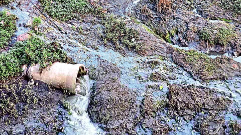 पिंपळेनिलख - मुळा नदीपात्रात सोडले जात असलेले सांडपाणी.