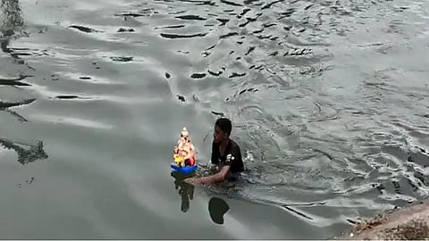 Immersion of Ganesh In the Canal and ignored to the revolving immersion tank in pune