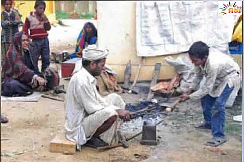 Akola News: Lohar community wanders from village to village to fill their stomachs