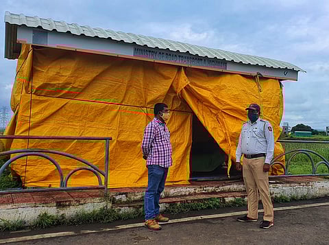 ST stand became police base in lockdown on Nagar Kalyan Maharga